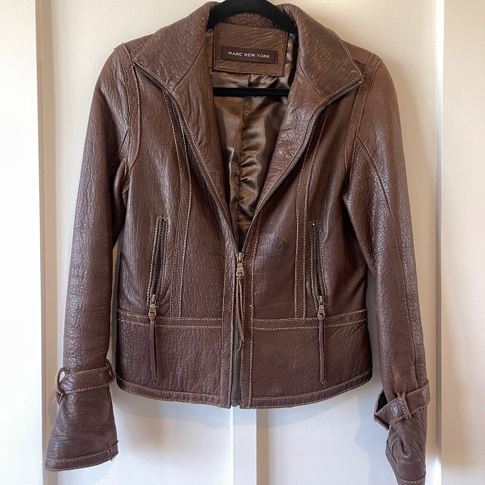 Marc New York • Vintage 100% Leather Jacket • Size S